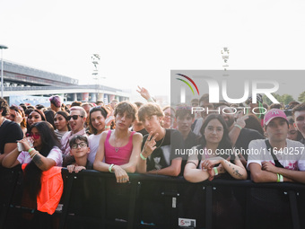 The crowd at the Nicki Minaj concert in Milan, Italy, on July 3, 2024, at Fiera Milano Live Rho (