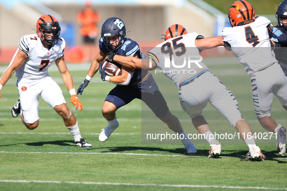 Columbia Lions running back Joey Giorgi #25 tries to find a hole during the NCAA football game against the Princeton Tigers at Robert K. Kra...