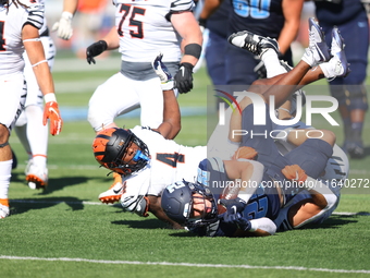 Columbia Lions running back Joey Giorgi #25 tries to find a hole during the NCAA football game against the Princeton Tigers at Robert K. Kra...