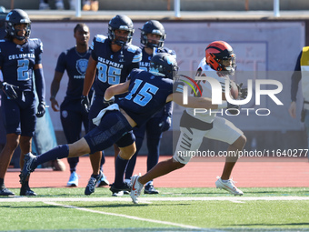 Princeton Tigers wide receiver AJ Barber #86 makes a reception during the NCAA football game against the Columbia Lions at Robert K. Kraft F...