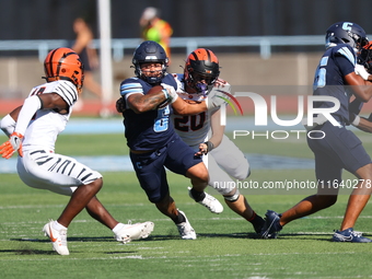 Columbia Lions running back Malcolm Terry II #6 breaks away from the defense during the NCAA football game against the Princeton Tigers at R...