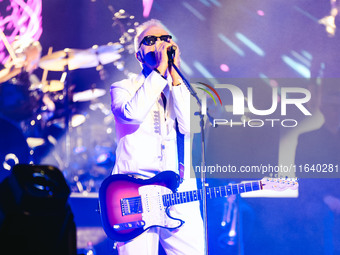 Umberto Tozzi performs live during the L'ultima Notte Rosa The Final Tour at Unipol Forum Assago in Milan, Italy, on October 5, 2024 (