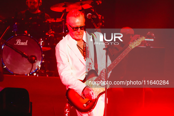 Umberto Tozzi performs live during the L'ultima Notte Rosa The Final Tour at Unipol Forum Assago in Milan, Italy, on October 5, 2024 