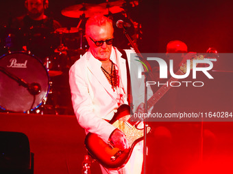 Umberto Tozzi performs live during the L'ultima Notte Rosa The Final Tour at Unipol Forum Assago in Milan, Italy, on October 5, 2024 (