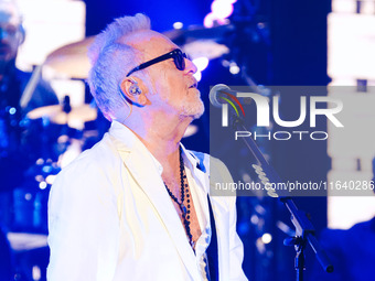 Umberto Tozzi performs live during the L'ultima Notte Rosa The Final Tour at Unipol Forum Assago in Milan, Italy, on October 5, 2024 (