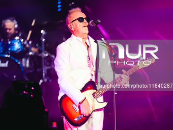 Umberto Tozzi performs live during the L'ultima Notte Rosa The Final Tour at Unipol Forum Assago in Milan, Italy, on October 5, 2024 (