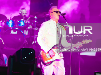 Umberto Tozzi performs live during the L'ultima Notte Rosa The Final Tour at Unipol Forum Assago in Milan, Italy, on October 5, 2024 (