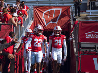 The Wisconsin Badgers walk out of the tunnel against the Purdue Boilermakers at Camp Randall Stadium in Madison, Wisconsin, on October 5, 20...