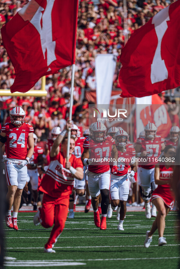 The Wisconsin Badgers play against the Purdue Boilermakers at Camp Randall Stadium in Madison, Wisconsin, on October 5, 2024. 