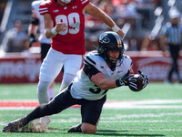 Purdue defensive back Dillon Thieneman #31 fumbles a punt against the Wisconsin Badgers at Camp Randall Stadium in Madison, Wisconsin, on Oc...