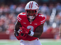 Wisconsin Badgers running back Tawee Walker #3 runs in a touchdown against the Purdue Boilermakers at Camp Randall Stadium in Madison, Wisco...