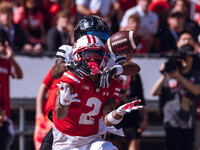 Wisconsin Badgers wide receiver Trech Kekahuna #2 catches a touchdown pass against the Purdue Boilermakers at Camp Randall Stadium in Madiso...