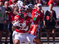 Wisconsin Badgers wide receiver Trech Kekahuna #2 catches a touchdown pass against the Purdue Boilermakers at Camp Randall Stadium in Madiso...