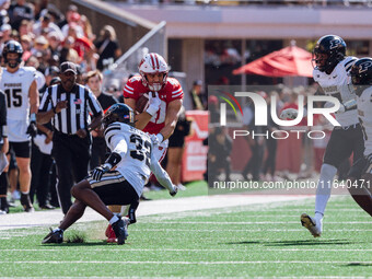 Wisconsin Badgers tight end JT Seagreaves #41 catches a pass against the Purdue Boilermakers at Camp Randall Stadium in Madison, Wisconsin,...