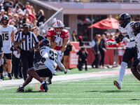 Wisconsin Badgers tight end JT Seagreaves #41 catches a pass against the Purdue Boilermakers at Camp Randall Stadium in Madison, Wisconsin,...