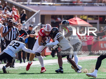 Wisconsin Badgers tight end JT Seagreaves #41 catches a pass against the Purdue Boilermakers at Camp Randall Stadium in Madison, Wisconsin,...