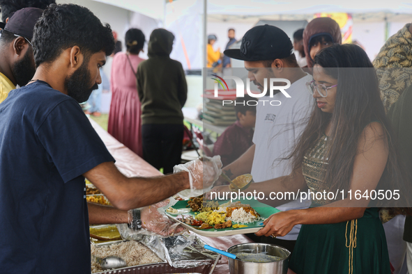 A traditional sadya meal is served during the Onam Festival in Woodbridge, Ontario, Canada, on September 07, 2024. Onam is a major annual ev...