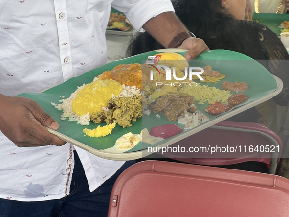 A traditional sadya meal is served during the Onam Festival in Woodbridge, Ontario, Canada, on September 07, 2024. Onam is a major annual ev...