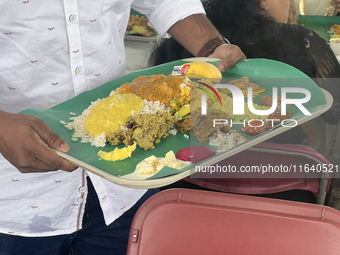 A traditional sadya meal is served during the Onam Festival in Woodbridge, Ontario, Canada, on September 07, 2024. Onam is a major annual ev...