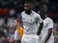 Antonio Rudiger of Real Madrid CF is seen during the La Liga EA Sports 2024/25 football match between Real Madrid CF and Villarreal CF at Es...