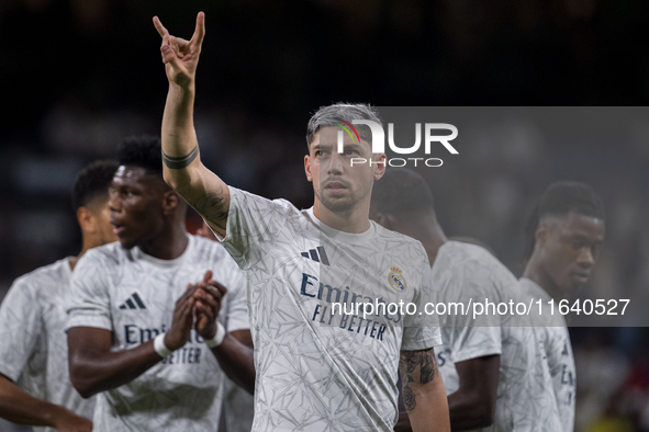 Federico Valverde of Real Madrid CF is seen during the La Liga EA Sports 2024/25 football match between Real Madrid CF and Villarreal CF at...