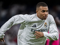 Kylian Mbappe of Real Madrid CF is seen during the La Liga EA Sports 2024/25 football match between Real Madrid CF and Villarreal CF at Esta...