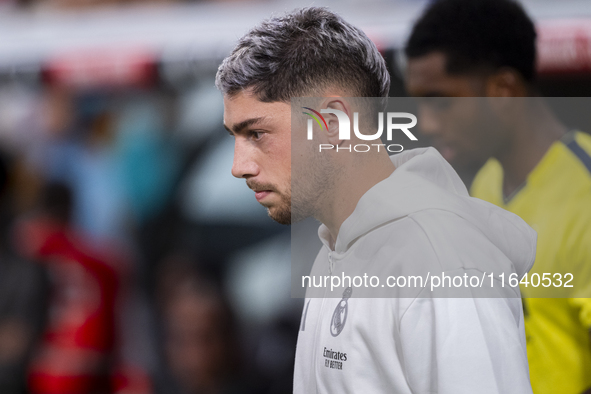 Federico Valverde of Real Madrid CF enters the field during the La Liga EA Sports 2024/25 football match between Real Madrid CF and Villarre...