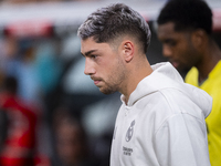 Federico Valverde of Real Madrid CF enters the field during the La Liga EA Sports 2024/25 football match between Real Madrid CF and Villarre...