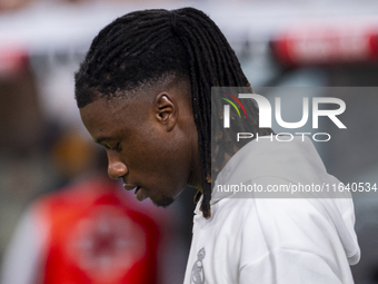 Eduardo Camavinga of Real Madrid CF enters the field during the La Liga EA Sports 2024/25 football match between Real Madrid CF and Villarre...