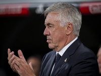 Carlo Ancelotti, head coach of Real Madrid CF, is seen during the La Liga EA Sports 2024/25 football match between Real Madrid CF and Villar...