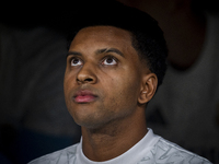 Rodrygo Silva de Goes of Real Madrid CF sits on the bench during the La Liga EA Sports 2024/25 football match between Real Madrid CF and Vil...