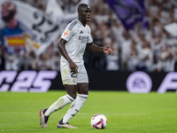 Ferland Mendy of Real Madrid CF is in action with the ball during the La Liga EA Sports 2024/25 football match between Real Madrid CF and Vi...