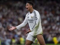 Jude Bellingham of Real Madrid CF screams during the La Liga EA Sports 2024/25 football match between Real Madrid CF and Villarreal CF at Es...