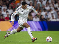 Jude Bellingham of Real Madrid CF is in action with the ball during the La Liga EA Sports 2024/25 football match between Real Madrid CF and...