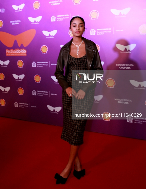 Actress Livia Silva attends the pre-premiere of the film Virginia e Adelaide during the Rio 2024 Festival in Rio de Janeiro, Brazil, on Octo...