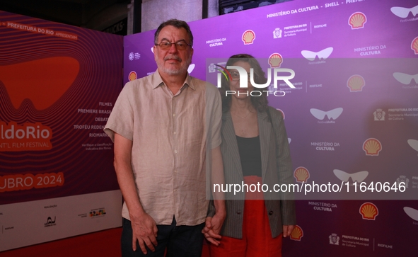 Director Jorge Furtado and Nora Goulart attend the pre-premiere of the film Virginia e Adelaide during the Rio 2024 Festival in Rio de Janei...