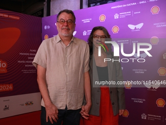 Director Jorge Furtado and Nora Goulart attend the pre-premiere of the film Virginia e Adelaide during the Rio 2024 Festival in Rio de Janei...