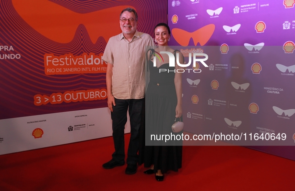 Director Jorge Furtado and Nora Goulart attend the pre-premiere of the film Virginia e Adelaide during the Rio 2024 Festival in Rio de Janei...