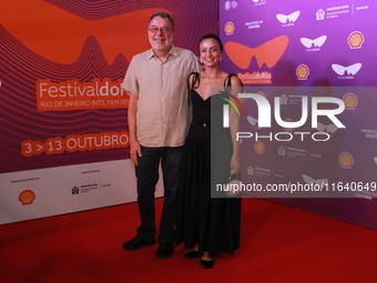 Director Jorge Furtado and Nora Goulart attend the pre-premiere of the film Virginia e Adelaide during the Rio 2024 Festival in Rio de Janei...