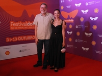 Director Jorge Furtado and Nora Goulart attend the pre-premiere of the film Virginia e Adelaide during the Rio 2024 Festival in Rio de Janei...