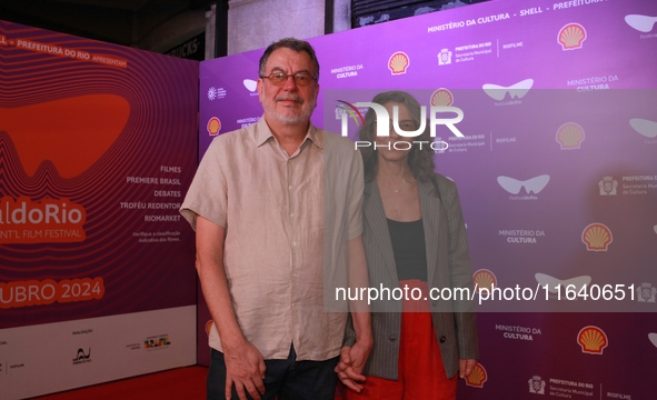 Director Jorge Furtado and Nora Goulart attend the pre-premiere of the film Virginia e Adelaide during the Rio 2024 Festival in Rio de Janei...