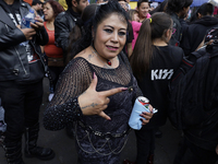 A woman poses during the 44th Anniversary of the Tianguis Cultural del Chopo in Mexico City, Mexico, on October 5, 2024. This place originat...