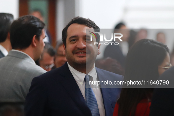 Andres Manuel Lopez Beltran, son of former president Andres Manuel Lopez Obrador, attends the constitutional swearing-in of Clara Brugada Mo...