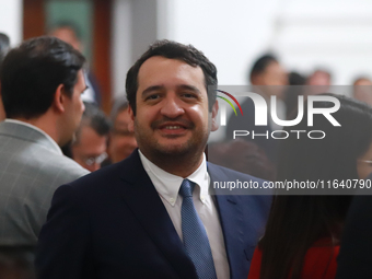 Andres Manuel Lopez Beltran, son of former president Andres Manuel Lopez Obrador, attends the constitutional swearing-in of Clara Brugada Mo...