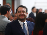 Andres Manuel Lopez Beltran, son of former president Andres Manuel Lopez Obrador, attends the constitutional swearing-in of Clara Brugada Mo...