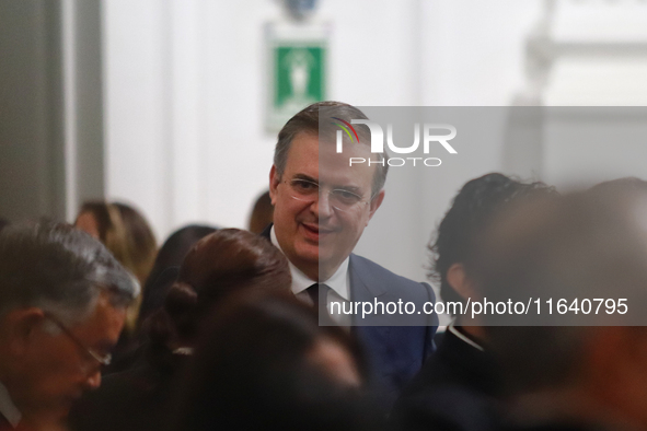 Marcelo Ebrard, Minister of Economy, attends the swearing-in ceremony of Clara Brugada Molina as Mexico City Head of Government at the Congr...