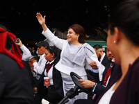 Incoming Mexico City Chief of Government Clara Brugada Molina takes a tour in gratitude to the Mexicans after receiving the baton of command...