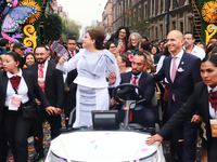 Incoming Mexico City Chief of Government Clara Brugada Molina takes a tour in gratitude to the Mexicans after receiving the baton of command...