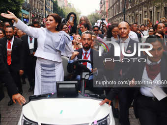 Incoming Mexico City Chief of Government Clara Brugada Molina takes a tour in gratitude to the Mexicans after receiving the baton of command...