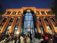 Visitors visit Zhongshuge Bookstore, the first bookstore to open in Tianjin, China, on September 30, 2024. (